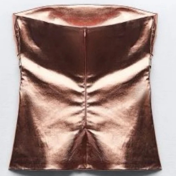 NWT ZARA strapless metallic top - Picture 6 of 11